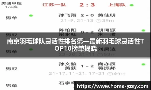 南京羽毛球队灵活性排名第一最新羽毛球灵活性TOP10榜单揭晓